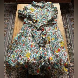 Boden Floral Long Sleeve Shirt Dress Size 12P